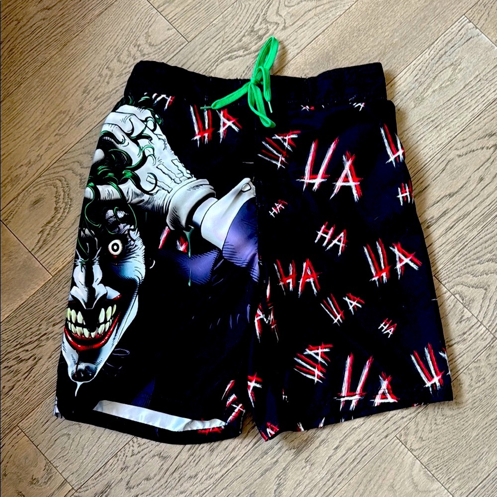 Black Joker Graphic Swim Shorts